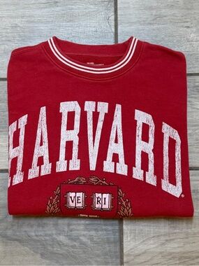 Vintage Y2K Harvard University Crewneck Sweatshirt Red Ivy League Collegiate